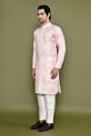 Arihant Rai Sinha_Pink Kurta Cotton Printed Abstract Sequin Embroidered And Pant Set _at_Aza_Fashions