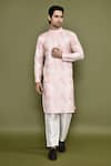 Shop_Arihant Rai Sinha_Pink Kurta Cotton Printed Abstract Sequin Embroidered And Pant Set 