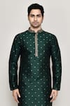 Buy_Arihant Rai Sinha_Cream Jacquard Silk Woven Wildbloom Jaal Kurta With Pant _Online_at_Aza_Fashions