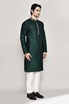 Arihant Rai Sinha_Cream Jacquard Silk Woven Wildbloom Jaal Kurta With Pant _at_Aza_Fashions