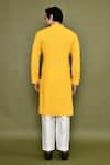 Shop_Arihant Rai Sinha_Yellow Rayon Cotton Embroidery Chikankari Floret Jaal Kurta With Pant _at_Aza_Fashions