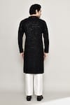 Shop_Arihant Rai Sinha_Black Rayon Cotton Embroidery Chikankari Phool Jaal Kurta With Pant _at_Aza_Fashions