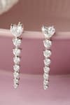 Shop_Fiona Diamonds_White Stone Lab Diamond 14kt Gold Chandelier Earrings _at_Aza_Fashions