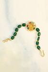 Buy_Shlok Jewels_Multi Color Stones Floral Kundan Rakhi _at_Aza_Fashions