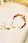 Buy_Shlok Jewels_Pink Beads, Stones, Pearls Kundan Butterfly Motif Rakhi _at_Aza_Fashions