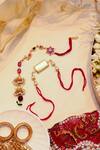 Buy_Shlok Jewels_Gold Gemstones Kundan Lumba And Rakhi Set _at_Aza_Fashions