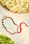 Buy_Shlok Jewels_Green Crystals, Gemstones Kundan Embellished Rakhi _at_Aza_Fashions