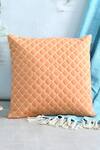 Buy Mid July Home Peach Cotton Quilted Pattern Square Shaped Cushion Cover at Aza Fashions Buy_Mid July Home_Peach Cotton Quilted Pattern Square Shaped Cushion Cover_at_Aza_Fashions