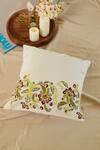 Inheritance India_White 100% Cotton Bijnor Block Pattern Cushion Covers - Set Of 4_at_Aza_Fashions