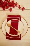 Buy_Inheritance India_Maroon 100% Cotton Plain Napkins - Set Of 6_at_Aza_Fashions
