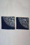 Shop_Inheritance India_Blue 100% Cotton Block Print 6 Pcs Coasters _at_Aza_Fashions