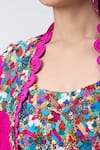 Buy_MINAXI DADOO_Pink Dupion Silk Embellished Tassel U Neck Tunic And Cape _Online_at_Aza_Fashions