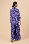 Shop_Essay by Sumedha Agrawal_Blue Shantoon Printed Floral Collared Shirt With Pant _at_Aza_Fashions