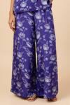 Essay by Sumedha Agrawal_Blue Shantoon Printed Floral Collared Shirt With Pant _Online_at_Aza_Fashions