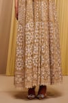 Tarun Tahiliani_Gold Tulle Hand Embroidery Sequin Stand Collar Architecture Motif Cape _Online_at_Aza_Fashions