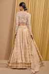 Shop_Tarun Tahiliani_Gold Blouse Tulle Hand Embroidery Floral Signature Textile Lehenga And Set _at_Aza_Fashions