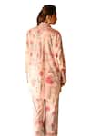 Sage Saga_Pink Mul Printed Floral High Collar Barkha Shirt Tunic With Pant _Online_at_Aza_Fashions