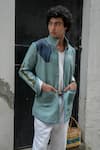 Buy_Jatin Malik_Grey Cotton Linen Print Abstract Holiday Overshirt _at_Aza_Fashions