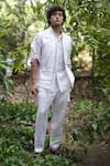 Buy_Jatin Malik_Ivory Cotton Linen Plain Allay Trouser _at_Aza_Fashions