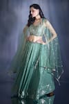 Alaya Advani_Green Lehenga Georgette Viscose Embroidered Sequin Leaf And Thread Set _at_Aza_Fashions