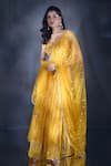 Alaya Advani_Yellow Lehenga Georgette Viscose Embroidered Sequin Leaf And Thread Set _at_Aza_Fashions