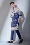 Buy_Alaya Advani_Blue Kurta Japanese Crepe Lycra Polyester Mix Embroidered Work And Pant Set _Online_at_Aza_Fashions