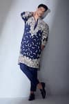 Shop_Alaya Advani_Blue Kurta Japanese Crepe Lycra Polyester Mix Embroidered Work And Pant Set 