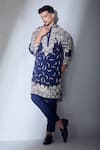 Alaya Advani_Blue Kurta Japanese Crepe Lycra Polyester Mix Embroidered Work And Pant Set _Online