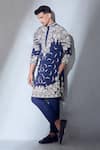 Buy_Alaya Advani_Blue Kurta Japanese Crepe Lycra Polyester Mix Embroidered Work And Pant Set _Online