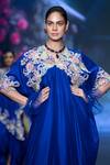 Anu Pellakuru Blue Silk Embroidery, Sequins, Beads V-neck Resham Floral Kaftan at Aza Fashions Anu Pellakuru_Blue Silk Embroidery, Sequins, Beads V-neck Resham Floral Kaftan _at_Aza_Fashions