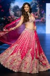 Buy_Anu Pellakuru_Pink Raw Silk Embroidered Beads Sweetheart Floral Resham Bridal Lehenga Set _Online_at_Aza_Fashions