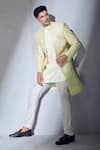 Buy_Alaya Advani_Cream Jacket And Pant Poly Satin Embroidered Thread Sherwani Kurta Set 