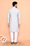 Shop_Arihant Rai Sinha_Grey Cotton Embroidery Cherry Blossom Threadwork Kurta With Churidar _at_Aza_Fashions