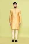 Buy_Arihant Rai Sinha_Gold Dupion Embellished Stone Placket Kurta With Churidar _Online_at_Aza_Fashions