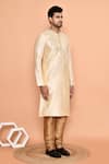 Arihant Rai Sinha_Cream Dupion Embroidery Paisley Blossom Kurta With Churidar _at_Aza_Fashions