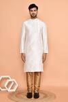 Buy_Arihant Rai Sinha_Cream Silk Embroidery Gullista Kurta With Churidar _Online_at_Aza_Fashions