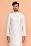 Shop_Arihant Rai Sinha_Cream Silk Embroidery Gullista Kurta With Churidar _Online_at_Aza_Fashions