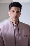 Alaya Advani_Pink Pant Fusing Embroidered Thread Sequin And Sherwani Jacket Set _Online_at_Aza_Fashions