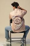 Shop_Kudrat Couture_Brown Premium Cotton Hand Painted Time Travel Pattern Shirt_at_Aza_Fashions