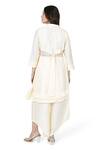 Komal Shah_Off White Kurta And Pant Chanderi Quilted Solid Layered With Asymmetric Set _Online_at_Aza_Fashions