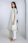 Shop_Komal Shah_White Cape Tissue Stripe Round Pattern Asymmetric With Pant _Online_at_Aza_Fashions