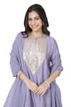 Buy_Komal Shah_Purple Anarkali Chanderi Embellished Sequin Round Pant Set _Online_at_Aza_Fashions