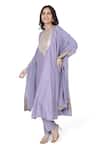 Shop_Komal Shah_Purple Anarkali Chanderi Embellished Sequin Round Pant Set _at_Aza_Fashions