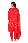 Komal Shah Red Plain Sc Embroidered Thread Round Hand Pita Cape And Pant Set Online at Aza Fashions Komal Shah_Red Plain Sc Embroidered Thread Round Hand Pita Cape And Pant Set _Online_at_Aza_Fashions