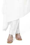 Buy_Komal Shah_White Plain Sc Embroidered Thread Round Cape And Pant Set _Online_at_Aza_Fashions