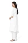 Shop_Komal Shah_White Plain Sc Embroidered Thread Round Cape And Pant Set _at_Aza_Fashions