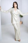 Buy_Komal Shah_White Coine Embroidered Sequin Lapel Collar Blazer And Pant Set _at_Aza_Fashions