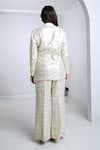 Komal Shah_White Coine Embroidered Sequin Lapel Collar Blazer And Pant Set _Online_at_Aza_Fashions