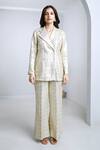 Buy_Komal Shah_White Coine Embroidered Sequin Lapel Collar Blazer And Pant Set 