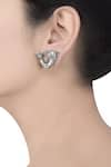 Buy_Masaba_Silver Plated Textured Tribal Fish Carved Earrings _at_Aza_Fashions